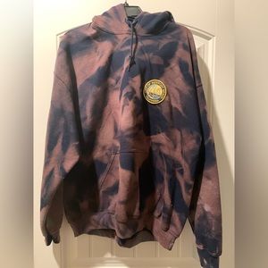 CUSTOM Gildan HeavyBlend Adult Fleece Hooded Sweatshirt Navy Bleached w/Patch XL